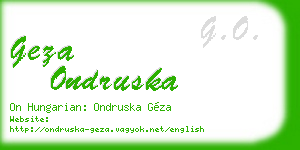 geza ondruska business card